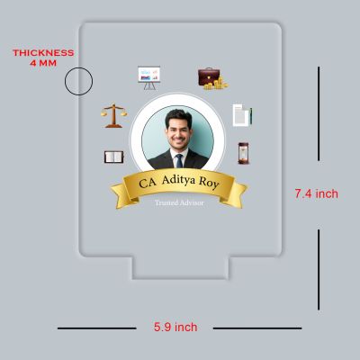 Personalized CA Chartered Accountant LED Table Lamp with Warm White Light & USB Powered Gift for CA Aspirants, Student Gift for Company CA Birthday Gift for CA (CA Gift for Men)